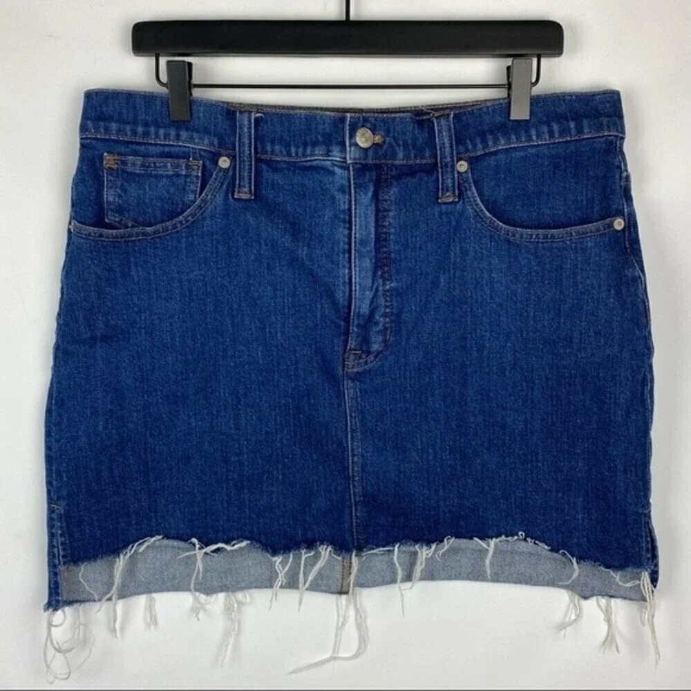 Madewell Denim Mini Skirt Womens Blue Size 32 5 Pocket Step Hem Edition Ladies - Picture 3 of 10